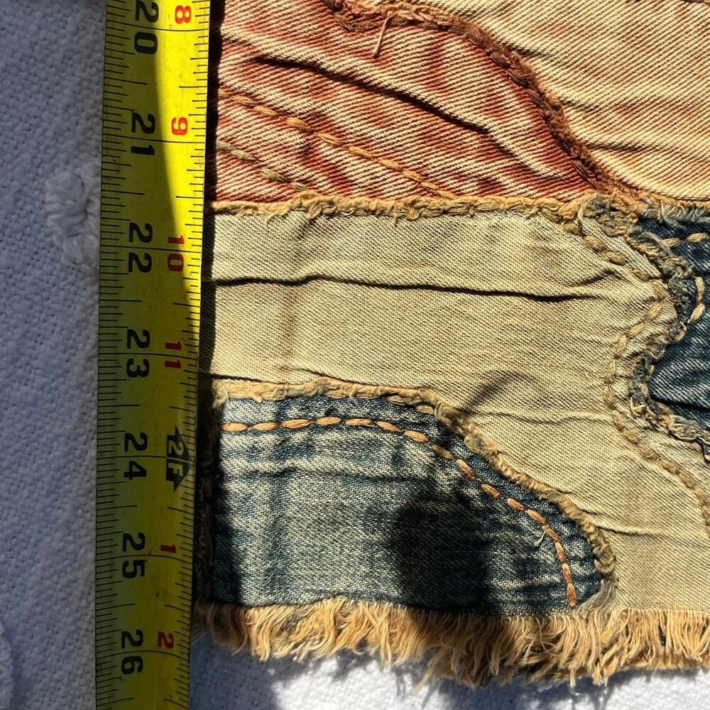 Free People Golden Vibes Crop Jeans Embroidered Western Boho Festival Artsy - Picture 9 of 9